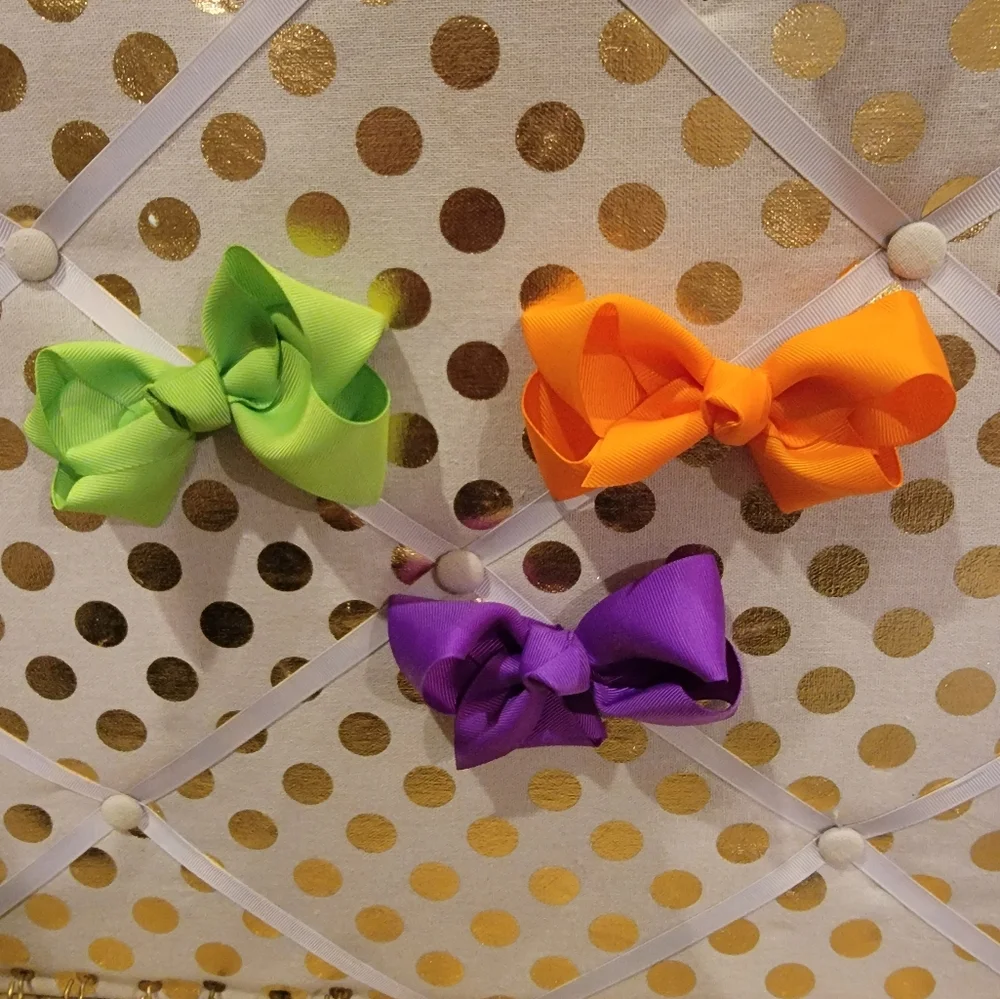 Girls 3 Pack Hair Bow Clips